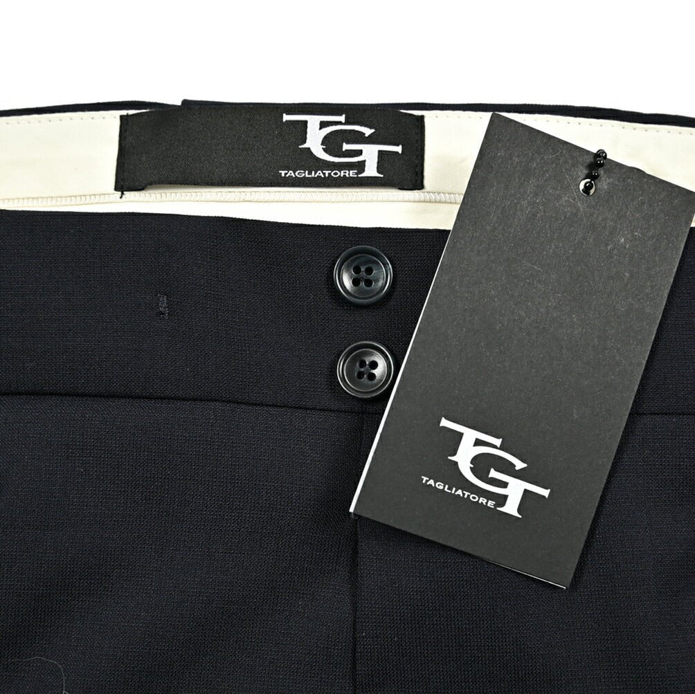 25SS TAGLIATORE ストレッチウール ワンタックベルトレススラックス / P - BRANDON|416311|GUARDAROBA MILANO OFFICIAL STORE