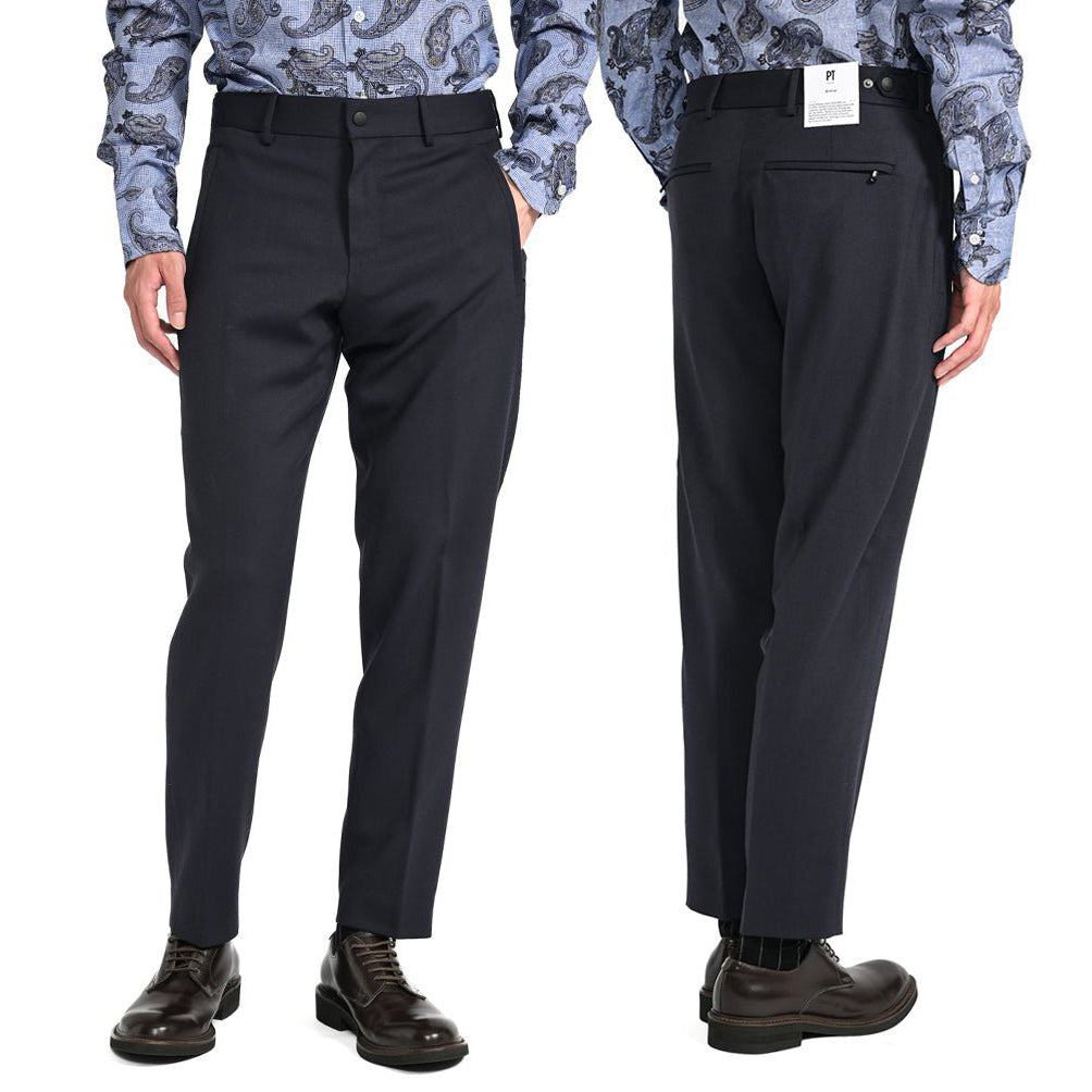 PT TORINO ACTIVE SIGMA 高機能ストレッチウール ノータックテーパードスラックス (TECHNO WASHABLE WOOL) / PT01