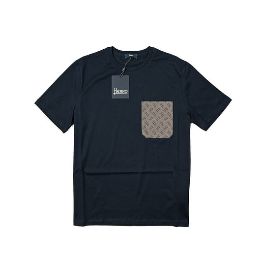 HERNO SUPERFINE COTTON JERSEY コットン100% モノグラムポケット半袖Tシャツ|408597 - 46|GUARDAROBA MILANO OFFICIAL STORE