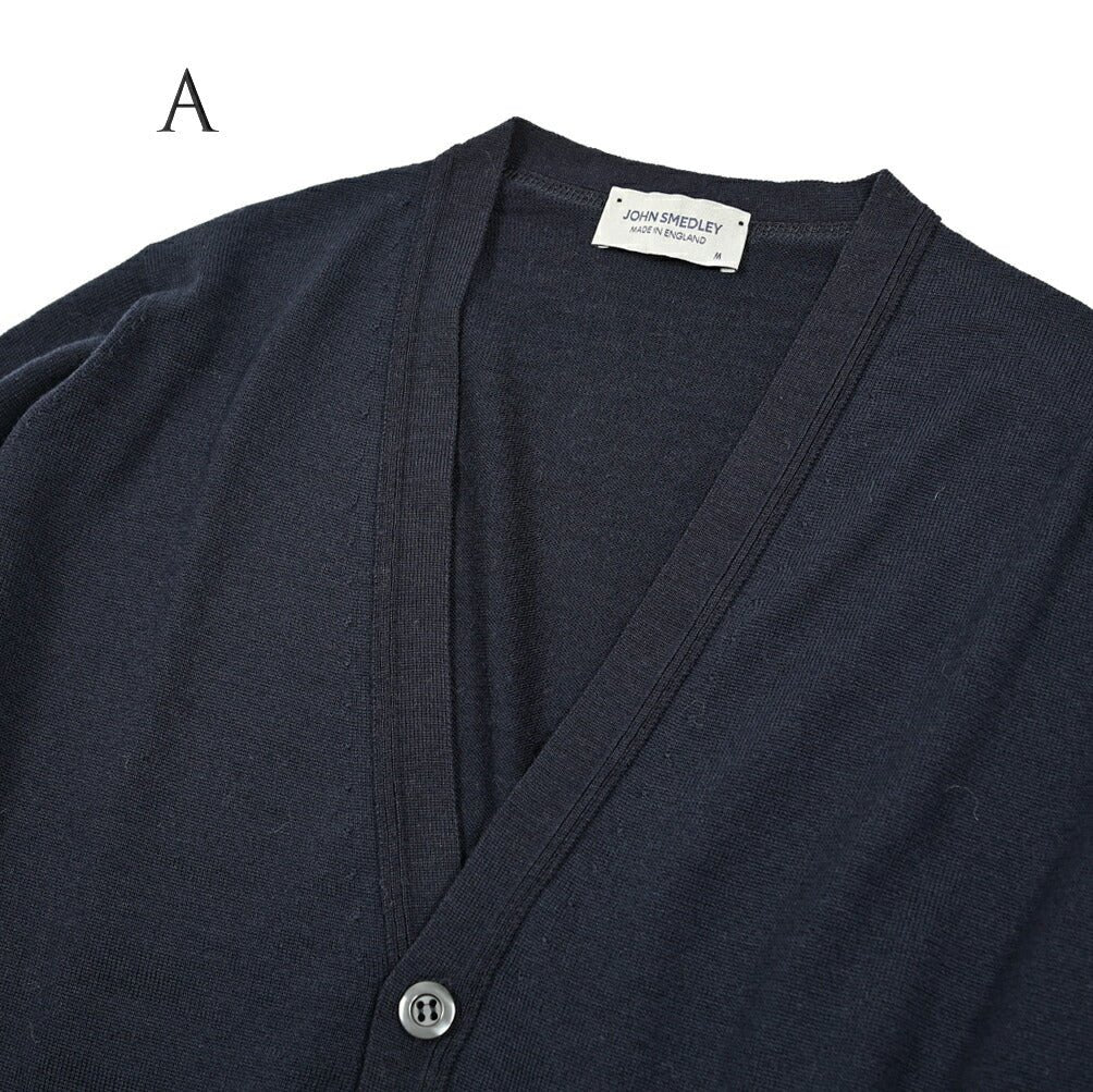 SALE|JOHN SMEDLEY "BURLEY" STANDARD FIT エクストラファインメリノウール100% ハイゲージニットカーディガン MADE IN ENGLAND|411242 - A - S|GUARDAROBA MILANO OFFICIAL STORE