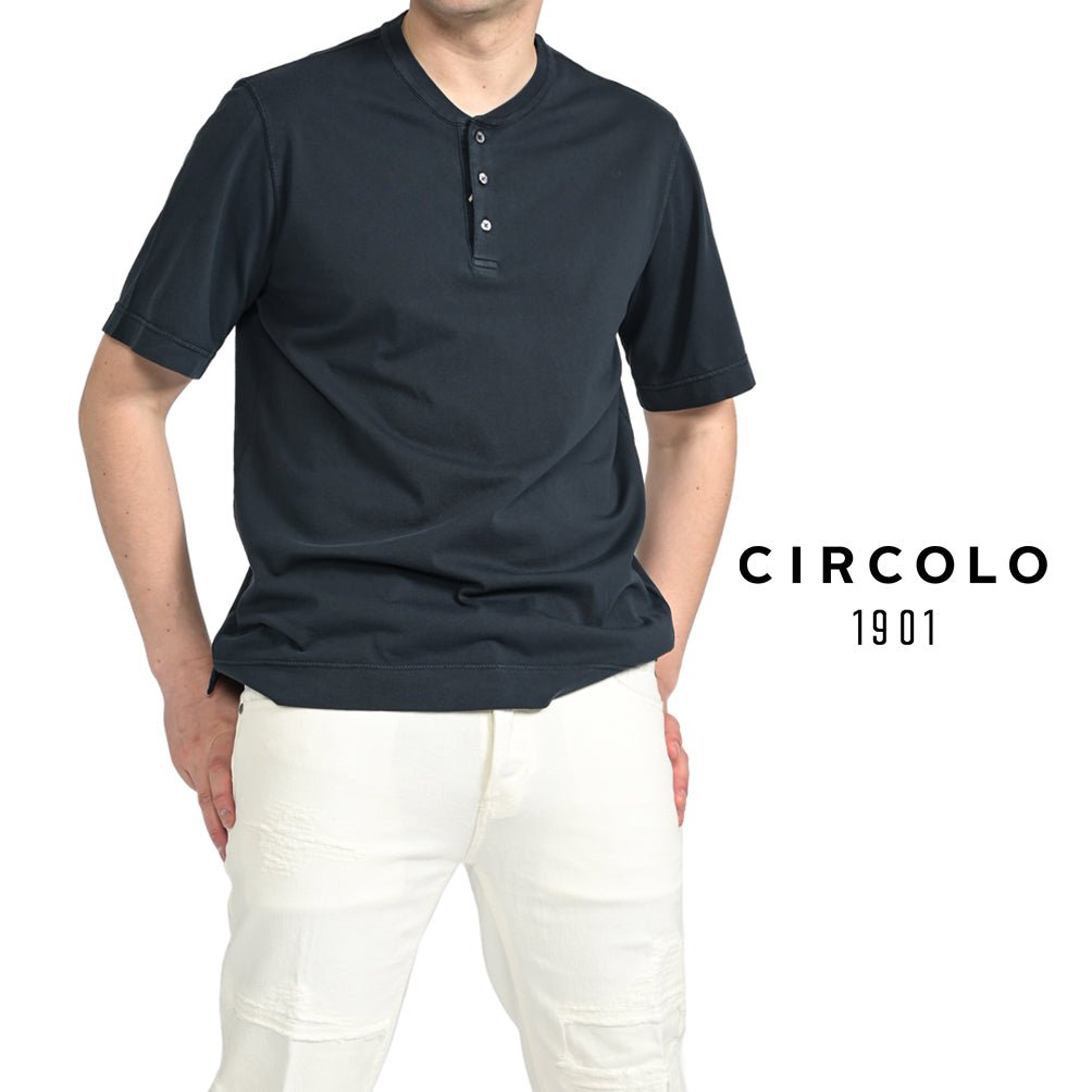 24SS CIRCOLO 1901 コットンジャージー100% ヘンリーネックTシャツ|GUARDAROBA MILANO OFFICIAL STORE