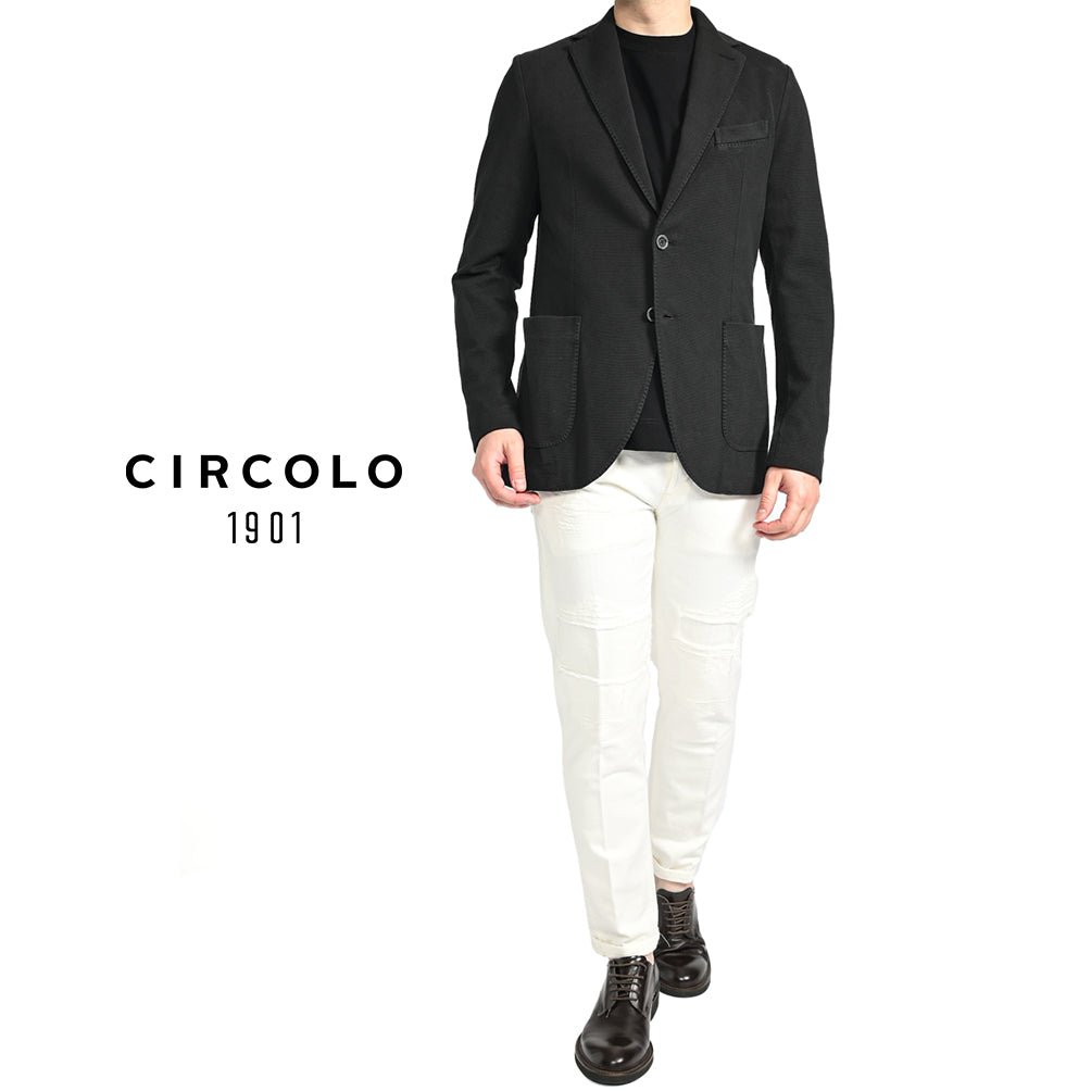 24SS CIRCOLO 1901 ストレッチコットンジャージー 2Bシングルイージージャケット|GUARDAROBA MILANO OFFICIAL STORE