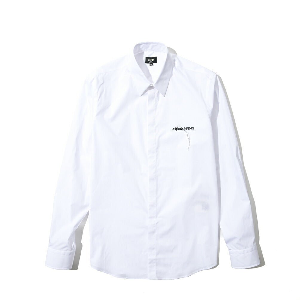FENDI コットン100% 刺繍ロゴ 比翼シャツ|400395 - 40|GUARDAROBA MILANO OFFICIAL STORE