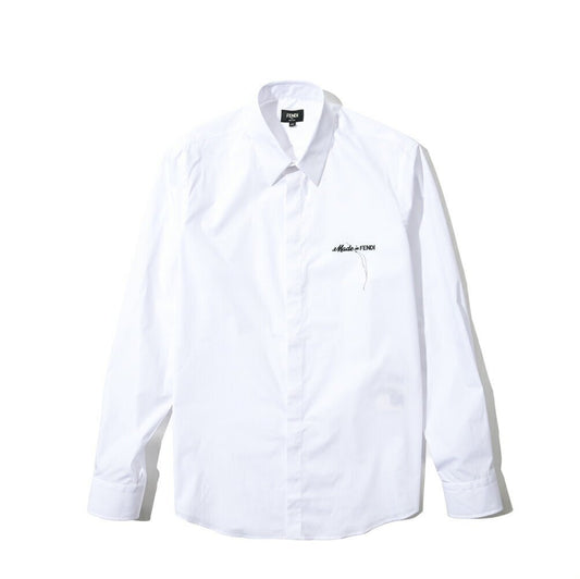FENDI コットン100% 刺繍ロゴ 比翼シャツ|400395 - 40|GUARDAROBA MILANO OFFICIAL STORE
