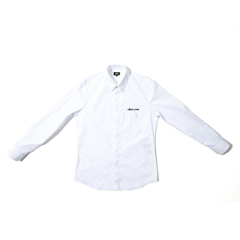 FENDI コットン100% 刺繍ロゴ 比翼シャツ|400395 - 40|GUARDAROBA MILANO OFFICIAL STORE