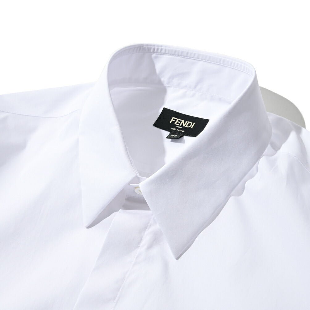 FENDI コットン100% 刺繍ロゴ 比翼シャツ|400395 - 40|GUARDAROBA MILANO OFFICIAL STORE