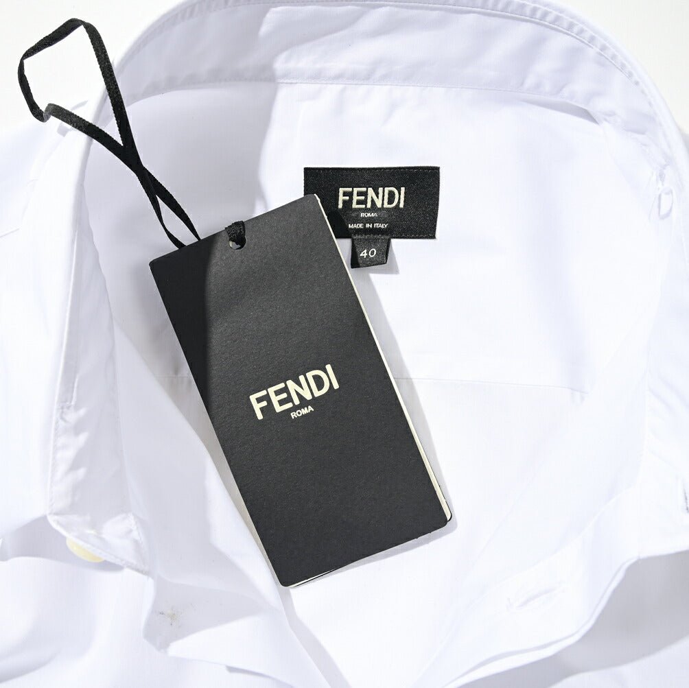 FENDI コットン100% 刺繍ロゴ 比翼シャツ|400395 - 40|GUARDAROBA MILANO OFFICIAL STORE