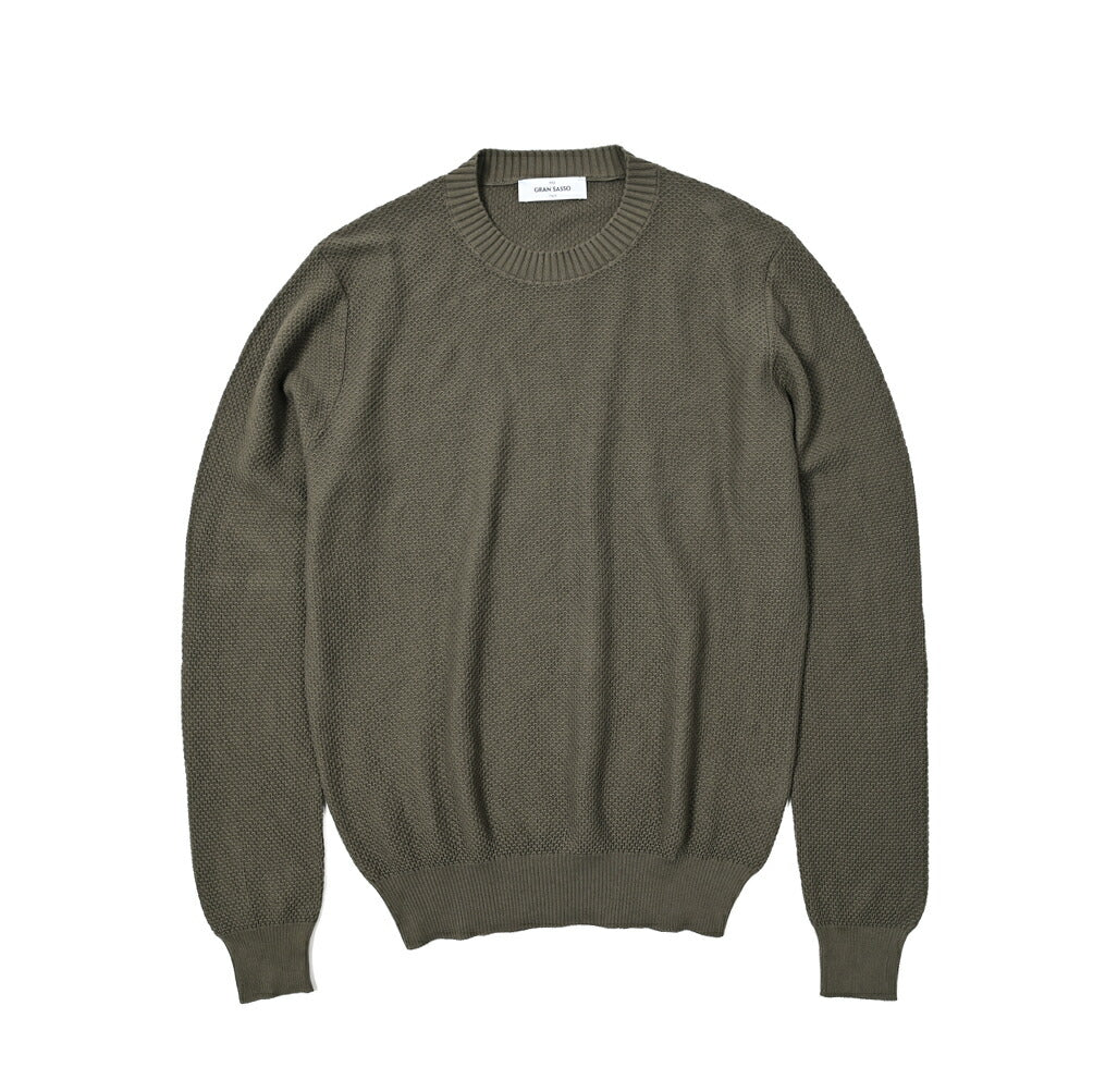 SALE|GRAN SASSO コットン100% ワッフルニットクルーネックセーター / SLOWEAR|404005 - 52|GUARDAROBA MILANO OFFICIAL STORE