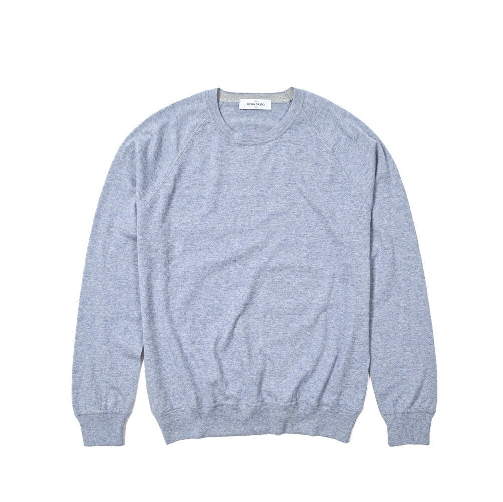 SALE|GRAN SASSO コットンカシミヤ クルーネックラグランニットセーター / SLOWEAR|404310 - 46|GUARDAROBA MILANO OFFICIAL STORE