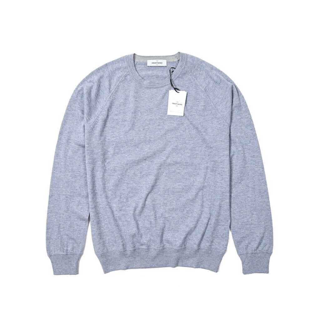 SALE|GRAN SASSO コットンカシミヤ クルーネックラグランニットセーター / SLOWEAR|404310 - 46|GUARDAROBA MILANO OFFICIAL STORE