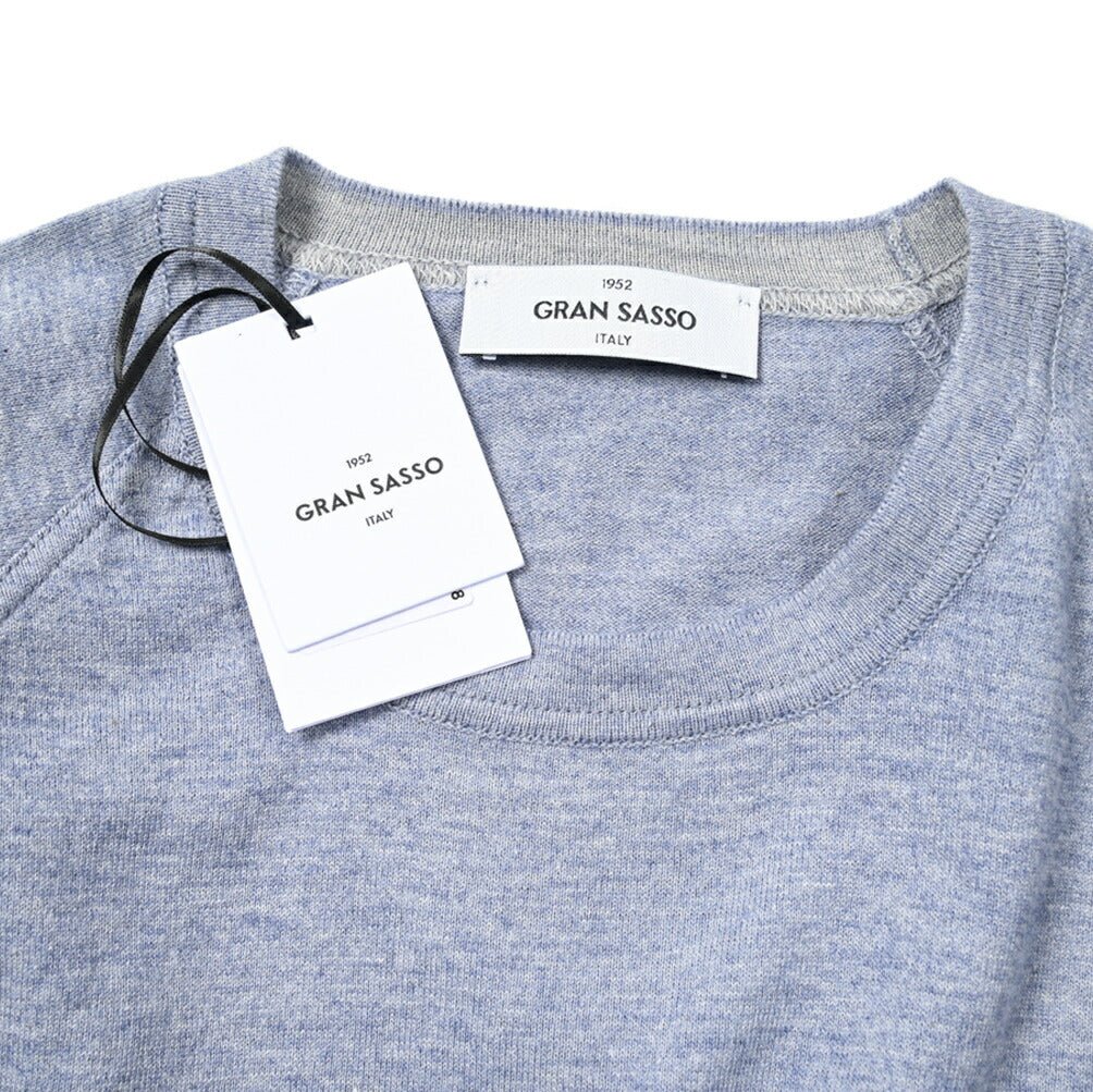 SALE|GRAN SASSO コットンカシミヤ クルーネックラグランニットセーター / SLOWEAR|404310 - 46|GUARDAROBA MILANO OFFICIAL STORE