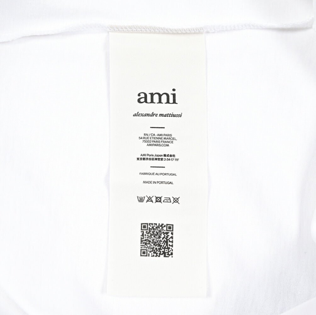 25 - 26AW AMI PARIS コットン100% ワンポイントロゴ長袖 Tシャツ|426494 - S|GUARDAROBA MILANO OFFICIAL STORE