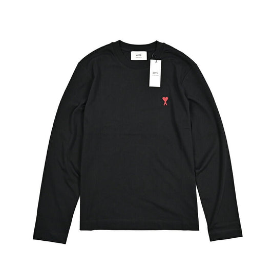 25 - 26AW AMI PARIS コットン100% ワンポイントロゴ長袖 Tシャツ|426502 - S|GUARDAROBA MILANO OFFICIAL STORE