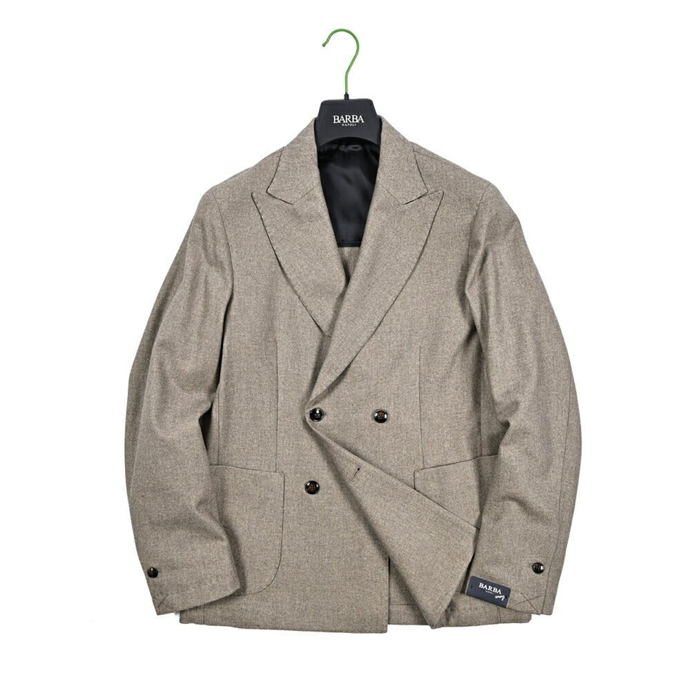 25 - 26AW BARBA コットン混ウール 4Bダブルテーラードジャケット / EASY DP|427518-44|GUARDAROBA MILANO OFFICIAL STORE