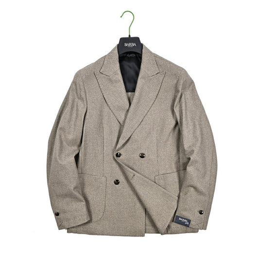 25 - 26AW BARBA コットン混ウール 4Bダブルテーラードジャケット / EASY DP|427518-44|GUARDAROBA MILANO OFFICIAL STORE