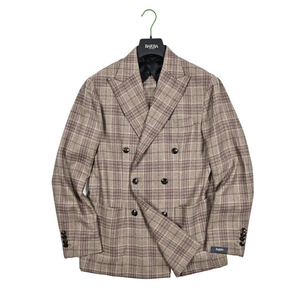【新品・未使用】BARBA バルバ ウールシルクフランネル6Bダブルジャケット SALE｜BARBA バルバ / シルク混ウール 6Bダブル テーラードジャケット