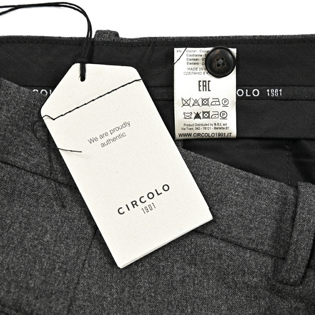 25 - 26AW CIRCOLO 1901 ストレッチウール ワンタックスラックス|427159-44|GUARDAROBA MILANO OFFICIAL STORE