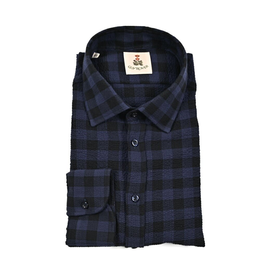 25 - 26AW GUY ROVER ストレッチコットン レギュラーカラーシアサッカーシャツ|427824-37|GUARDAROBA MILANO OFFICIAL STORE