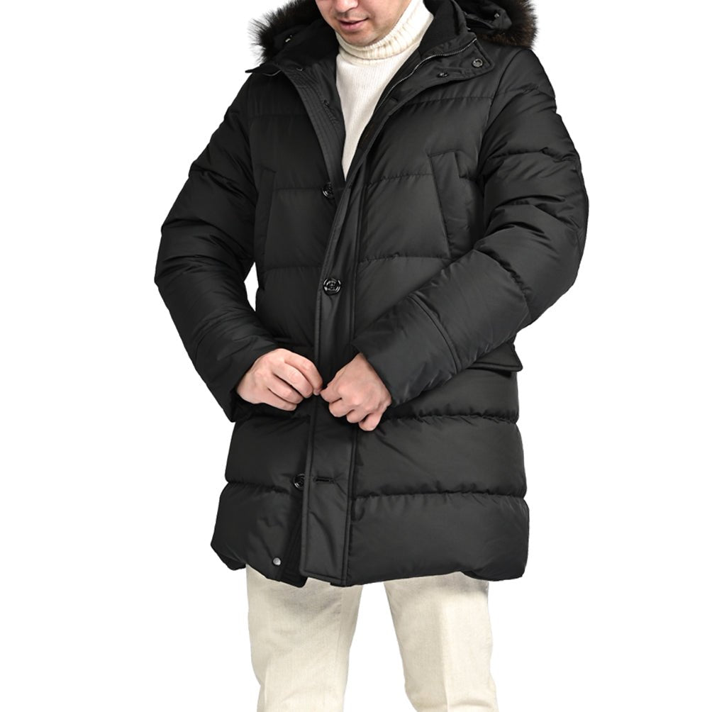 25 - 26AW MOORER "BARBIERI WK" ポリエステル100% ダウンコート リアルファーフーディー / ACQUA RESISTANT(撥水)|424036 - 46|GUARDAROBA MILANO OFFICIAL STORE