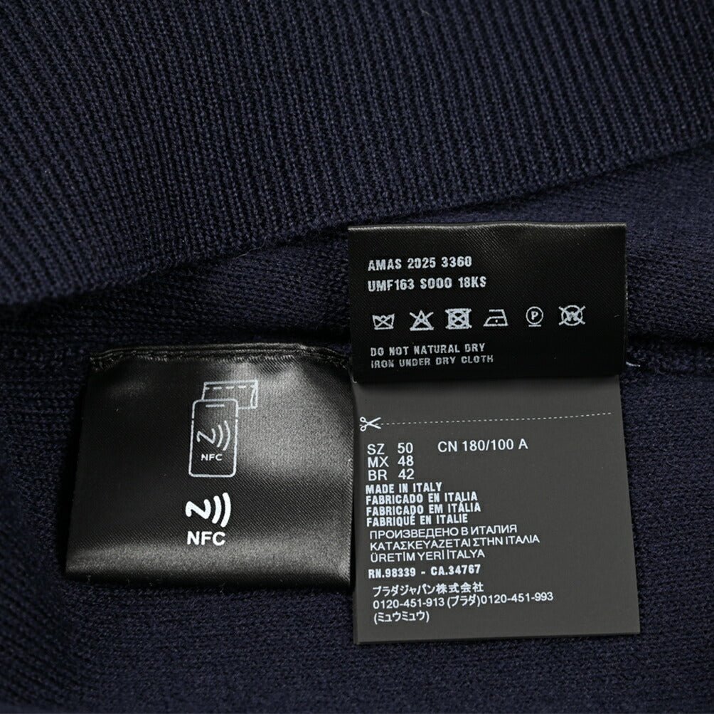 25 - 26AW PRADA GIROCOLLO ニットセーター クルーネック ミドルゲージ 長袖 ヴァージンウール|435348-46|GUARDAROBA MILANO OFFICIAL STORE