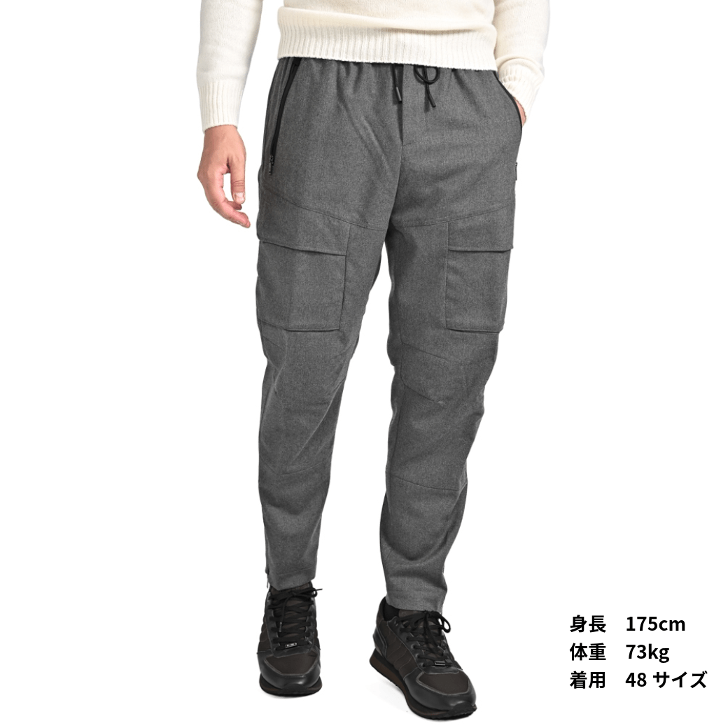 25 - 26AW PT TORINO Active "THETA" 高機能ストレッチウール ドローコード付きテックカーゴパンツ (TECHNO WASHABLE WOOL)|425611 - 44|GUARDAROBA MILANO OFFICIAL STORE