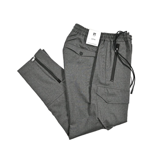 25 - 26AW PT TORINO Active "THETA" 高機能ストレッチウール ドローコード付きテックカーゴパンツ (TECHNO WASHABLE WOOL)|425611 - 44|GUARDAROBA MILANO OFFICIAL STORE