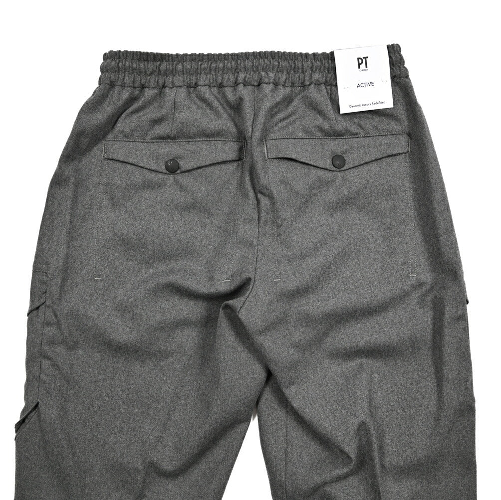 25 - 26AW PT TORINO Active "THETA" 高機能ストレッチウール ドローコード付きテックカーゴパンツ (TECHNO WASHABLE WOOL)|425611 - 44|GUARDAROBA MILANO OFFICIAL STORE