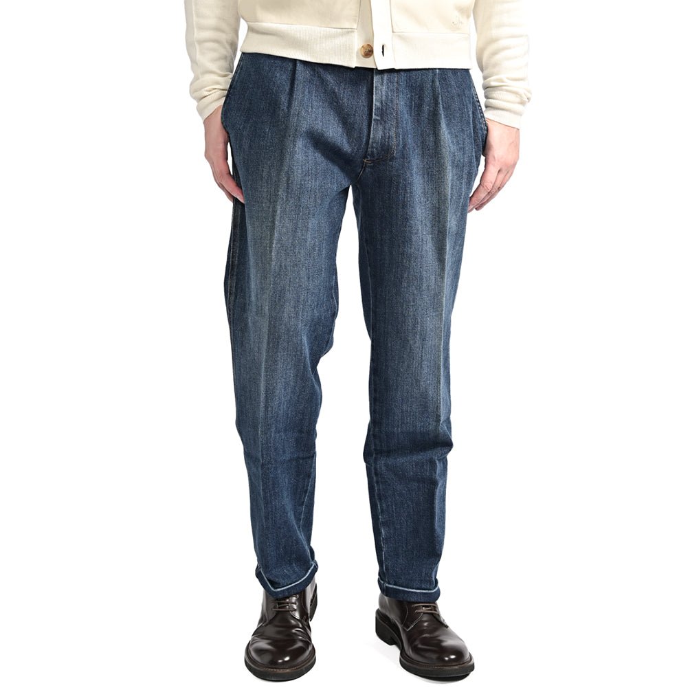 25 - 26AW PT TORINO DENIM "LORD" カシミヤ混コットン ワンタックデニムスラックス|426285-28|GUARDAROBA MILANO OFFICIAL STORE
