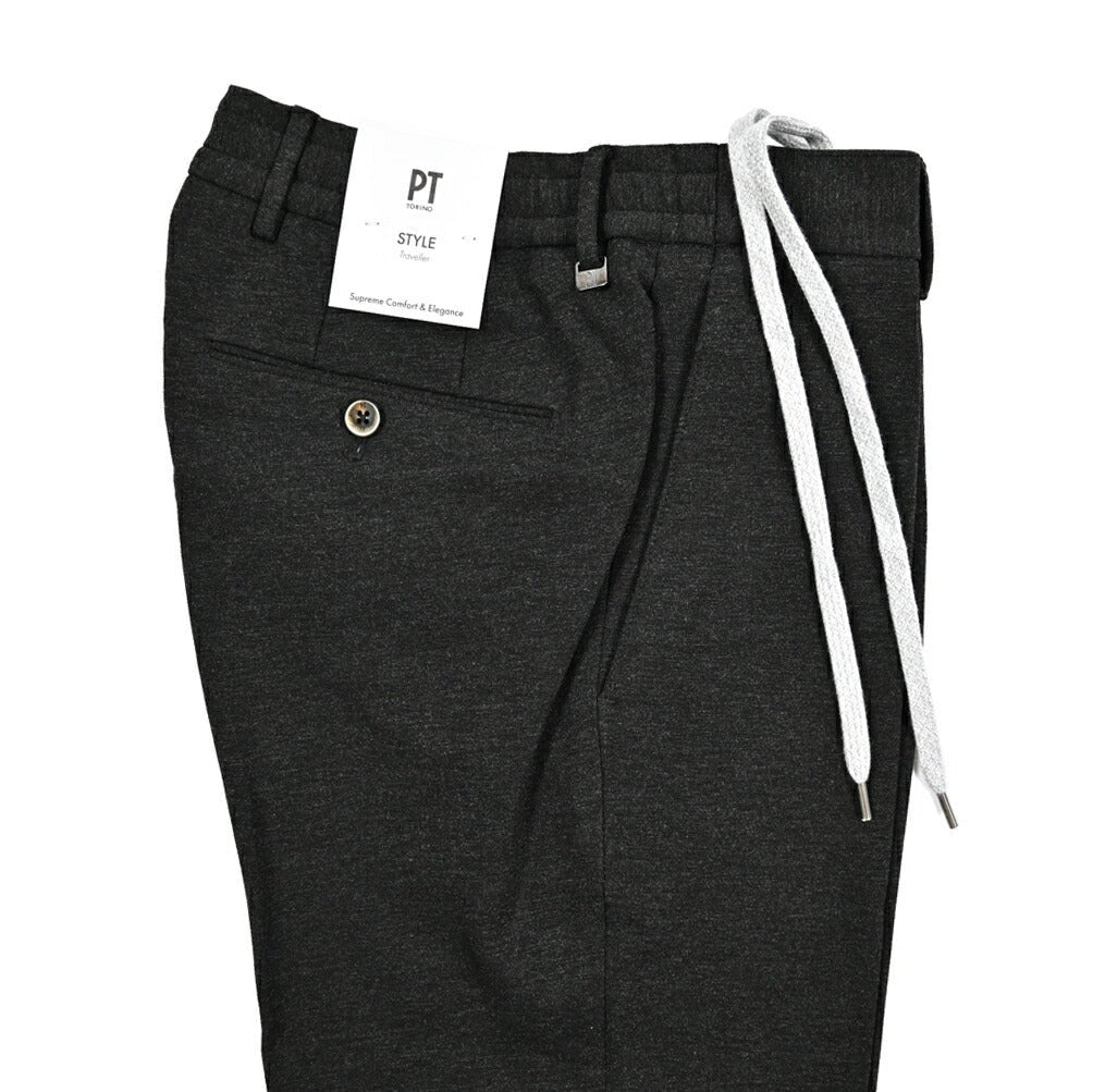 25 - 26AW PT TORINO Traveller "SLIM FIT" ポンチジャージー ドローコード付きイージースラックス|425486 - 44|GUARDAROBA MILANO OFFICIAL STORE