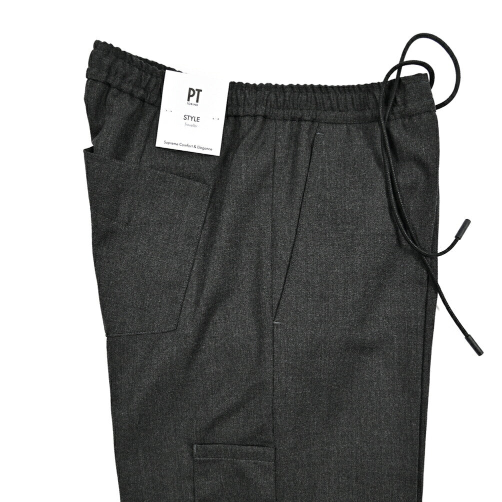 25 - 26AW PT TORINO Traveller "SOFT FIT" 高機能ストレッチウール ドローコード付きイージースラックス (TECHNO WASHABLE WOOL)|425536 - 44|GUARDAROBA MILANO OFFICIAL STORE