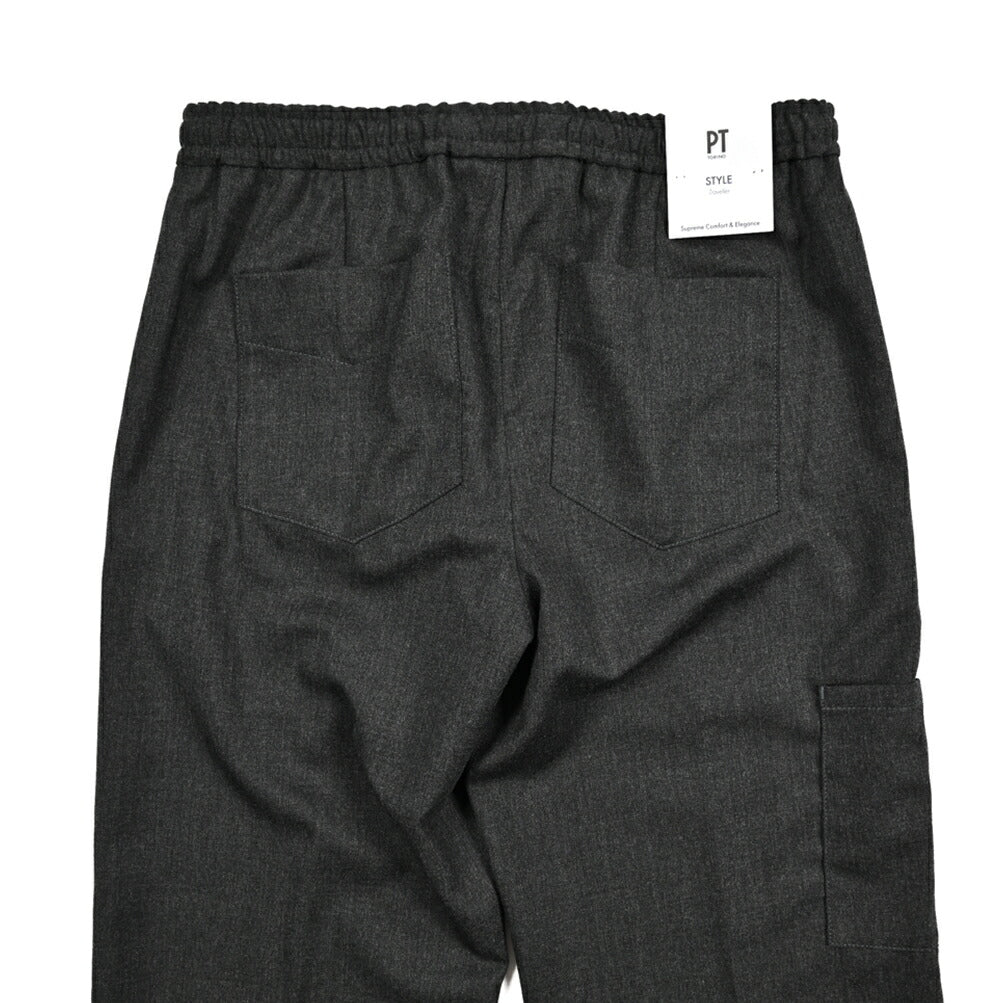 25 - 26AW PT TORINO Traveller "SOFT FIT" 高機能ストレッチウール ドローコード付きイージースラックス (TECHNO WASHABLE WOOL)|425536 - 44|GUARDAROBA MILANO OFFICIAL STORE