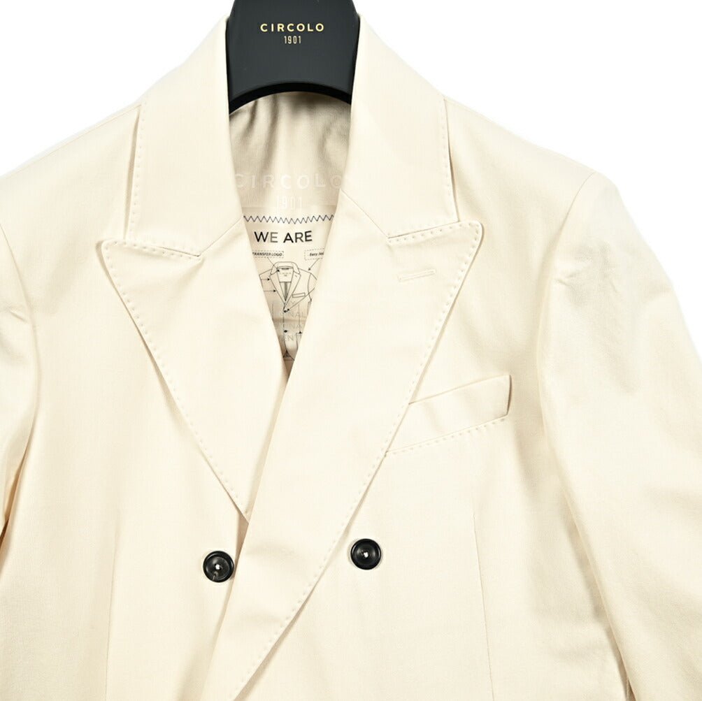 25SS CIRCOLO 1901 ストレッチコットンジャージー 6Bダブルテーラードジャケット|417715 - 46|GUARDAROBA MILANO OFFICIAL STORE