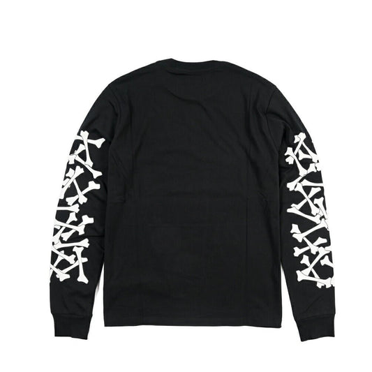 26 - 27AW AMIRI “BONES STACKED LONG SLEEVE TEE” コットン100% 長袖ロゴTシャツ ブラック S | GUARDAROBA MILANO OFFICIAL STORE