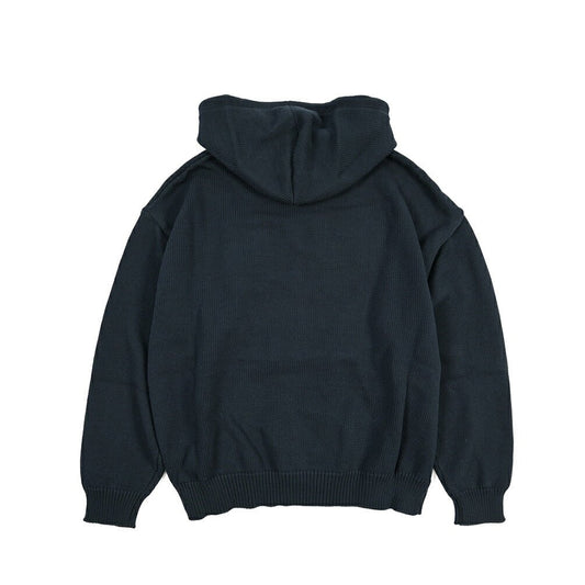 26-27AW CELINE ナイロン混コットン フード付きニットパーカー ネイビー S | GUARDAROBA MILANO OFFICIAL STORE