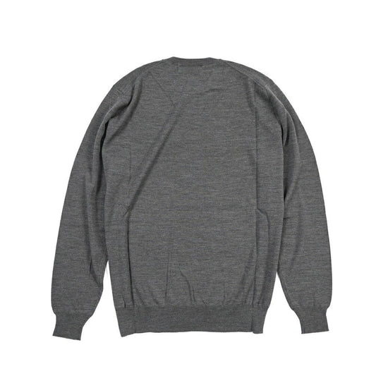 26 - 27AW FILIPPO DE LAURENTIIS メリノウール100% クルーネックニットセーター / SUPERFINE 120's グレー 48 | GUARDAROBA MILANO OFFICIAL STORE