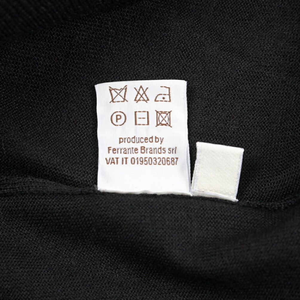 26 - 27AW FILIPPO DE LAURENTIIS メリノウール100% クルーネックニットセーター / SUPERFINE 120's ブラック 46 | GUARDAROBA MILANO OFFICIAL STORE
