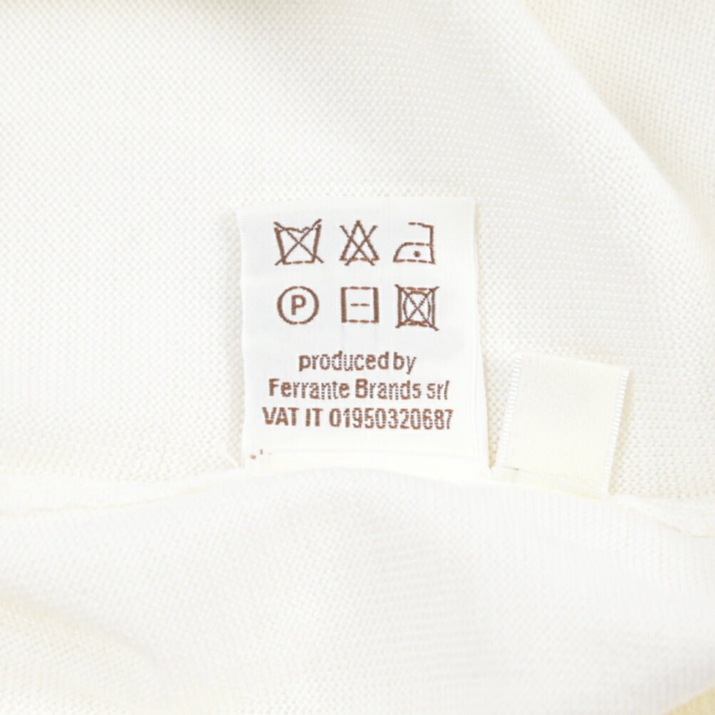 26 - 27AW FILIPPO DE LAURENTIIS メリノウール100% クルーネックニットセーター / SUPERFINE 120's ホワイト 46 | GUARDAROBA MILANO OFFICIAL STORE