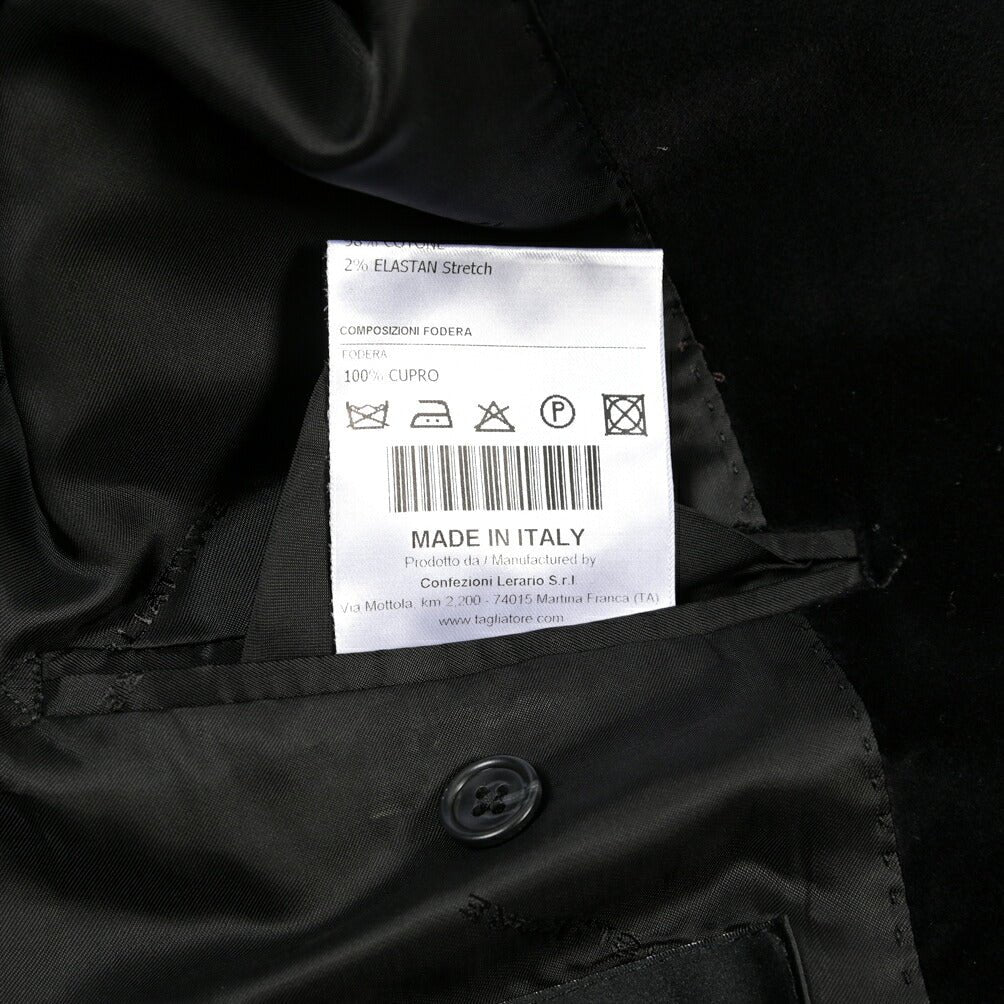 26-27AW TAGLIATORE 1FNJ15A ストレッチコットン 2Bシングルベロアジャケット ブラック 50 | GUARDAROBA MILANO OFFICIAL STORE