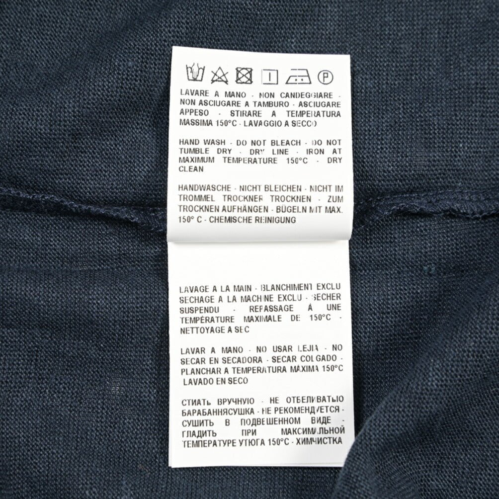 26SS GRAN SASSO リネン100% 長袖ニットTシャツ ネイビー 48 | GUARDAROBA MILANO OFFICIAL STORE