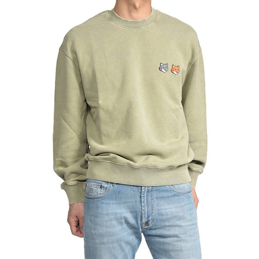 26SS MAISON KITSUNE オーガニックコットン100% スウェットシャツ / コンフォートフィット グリーン(FADED LAUREL GREEN) XS | GUARDAROBA MILANO OFFICIAL STORE