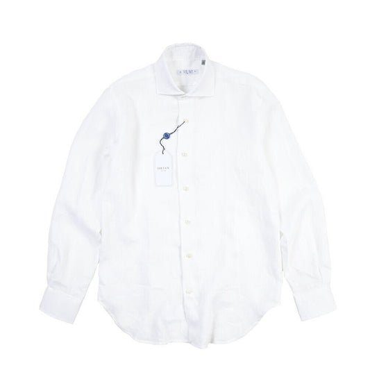 26SS ORIAN リネン100% ホリゾンタルカラードレスシャツ / Vintage Classic ホワイト 38 | GUARDAROBA MILANO OFFICIAL STORE