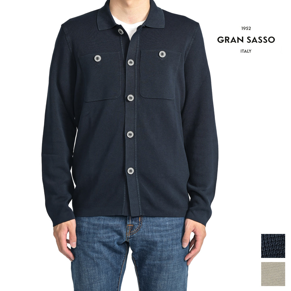 SALE|GRAN SASSO コットン100% 襟付きカーディガン / SLOWEAR