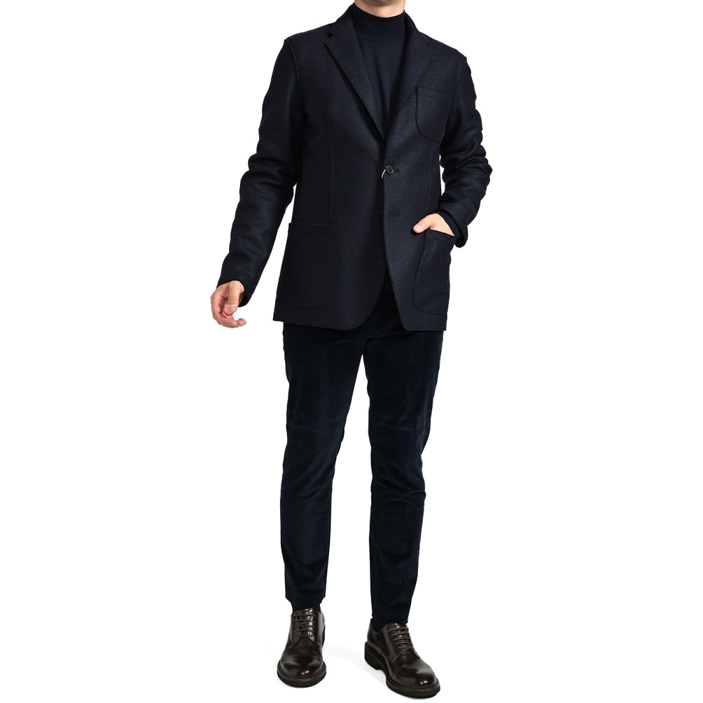 HERNO Resort 縮絨 ヴァージンウール100% 2Bシングルテーラードジャケット