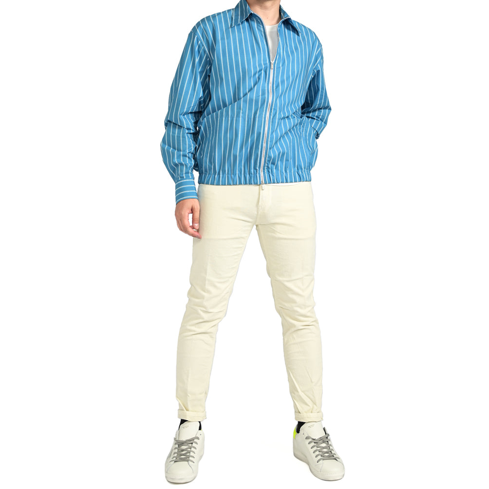 SALE|PT TORINO コットン100% ジップアップシャツブルゾン