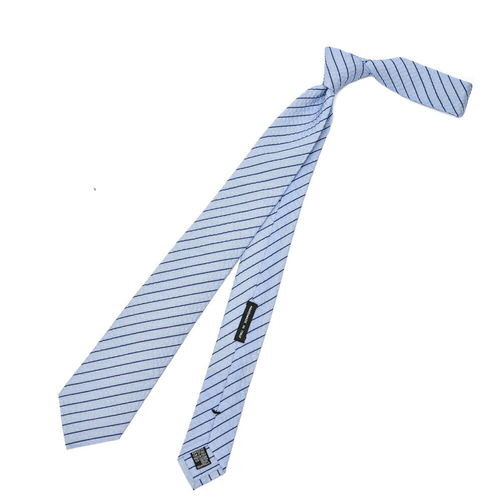 SALE|GIORGIO ARMANI コットン100% シアサッカーレジメンタルネクタイ