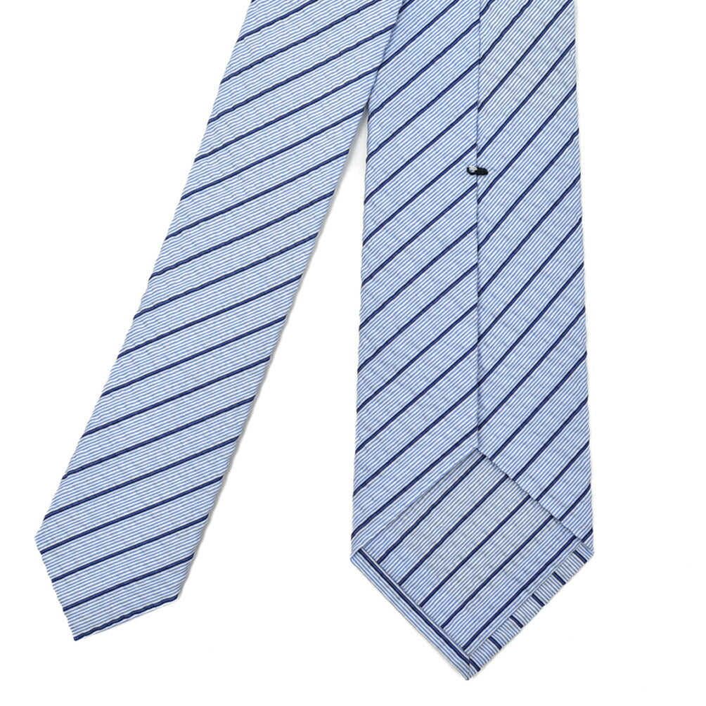 SALE|GIORGIO ARMANI コットン100% シアサッカーレジメンタルネクタイ