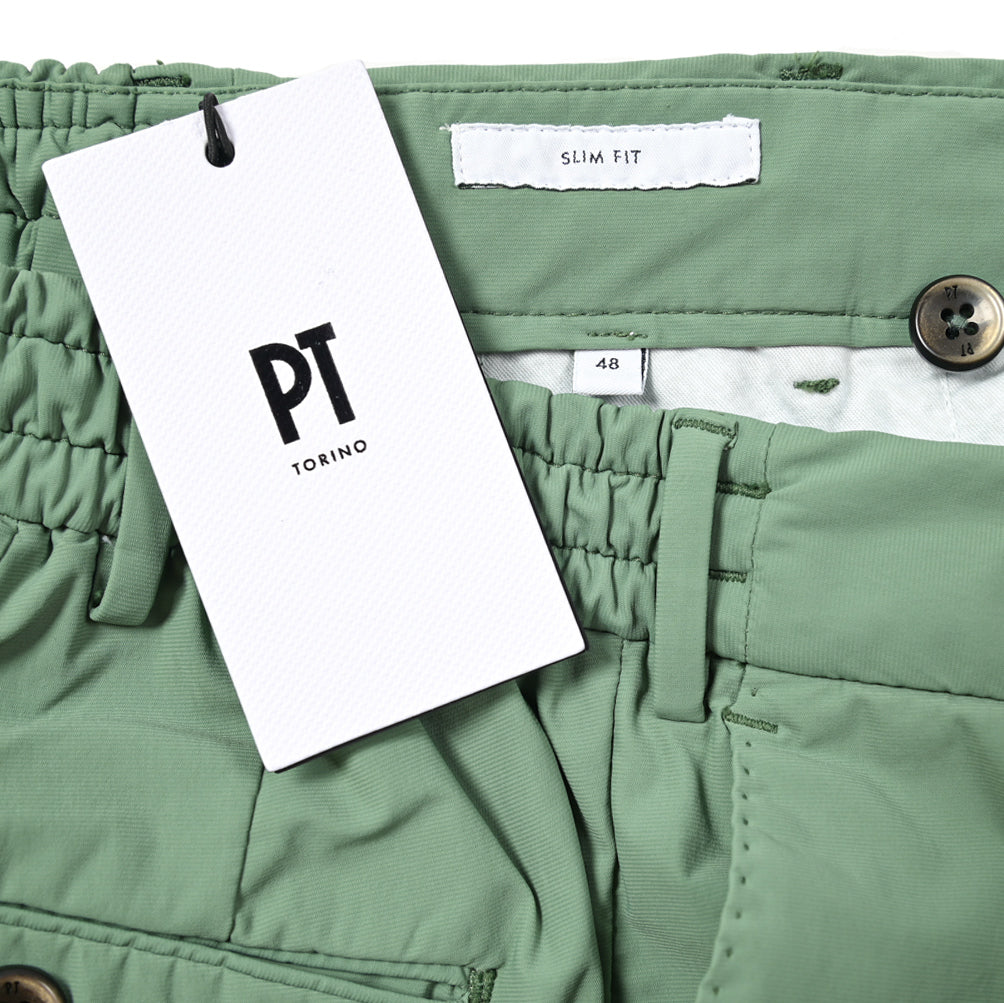 SALE|PT TORINO Active "SLIM FIT" 軽量ストレッチナイロン ドローコード付きイージースラックス