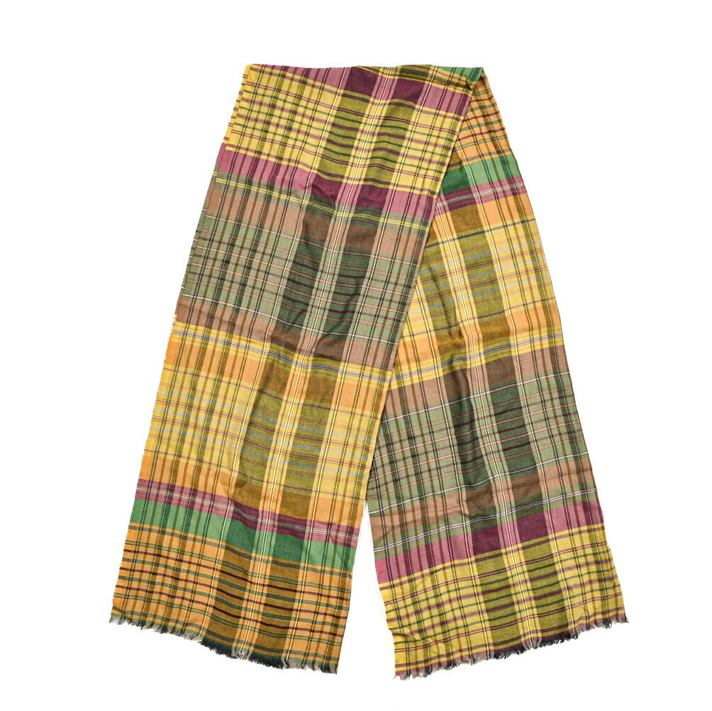 ETRO カシミヤウールシルク マドラスチェック柄ストール