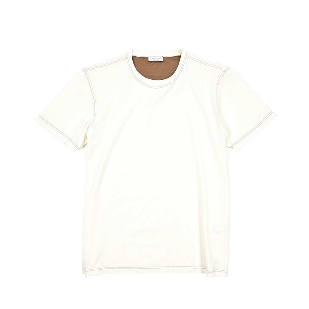 GRAN SASSO コットン100% クルーネック半袖Tシャツ