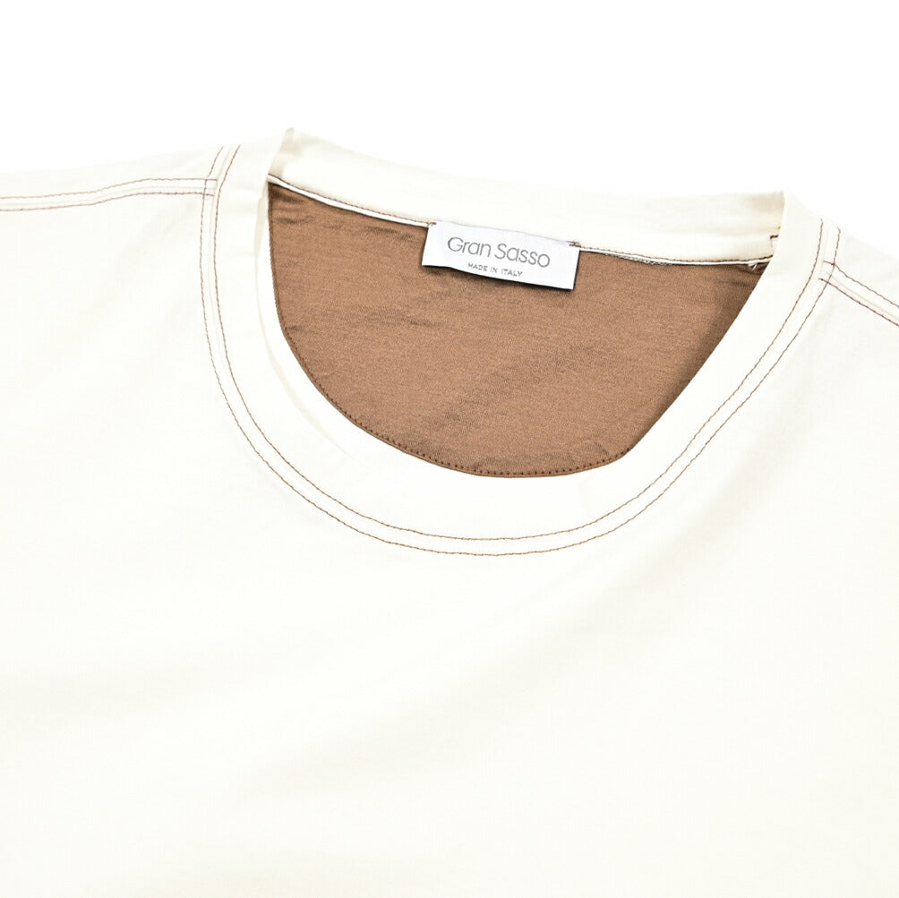 GRAN SASSO コットン100% クルーネック半袖Tシャツ